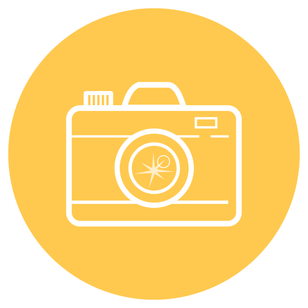 Yellow icon with a white camera symbol.